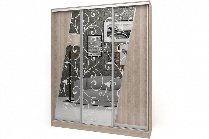 Шкаф-купе "Аурум 13" пескоструй