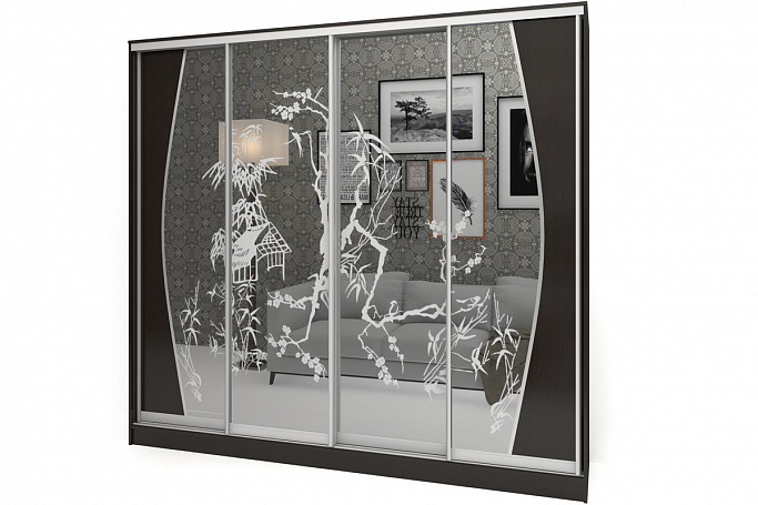 Шкаф-купе "Аурум 15" пескоструй