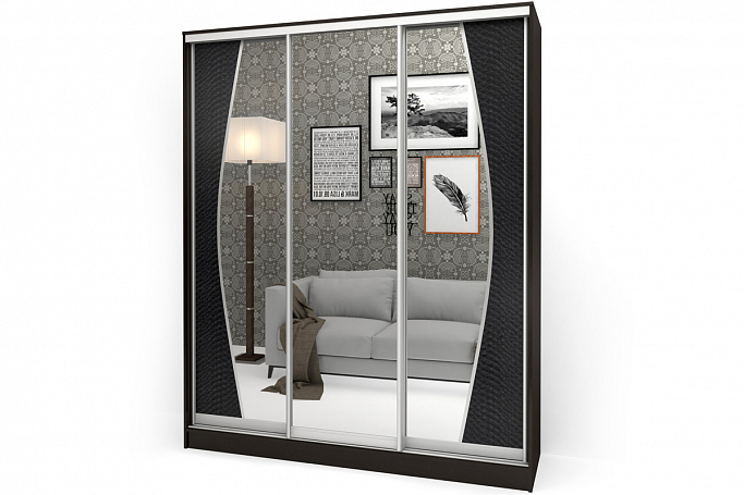 Шкаф-купе "Аурум 12" кожа