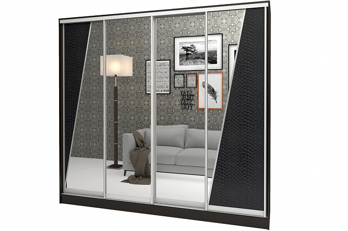 Шкаф-купе "Аурум 16" кожа