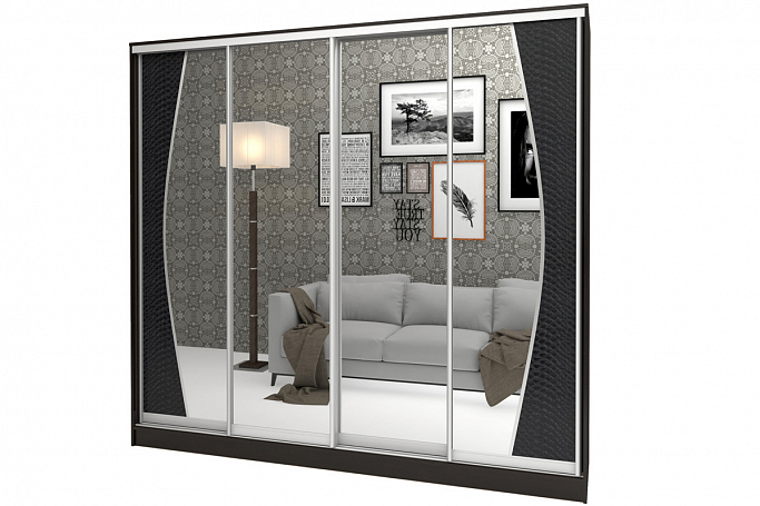 Шкаф-купе "Аурум 15" кожа