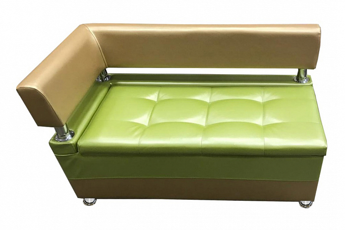 Диван кухонный "Парма" экокожа золото с салатовым