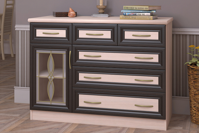 Комод №6 со стеклом витраж