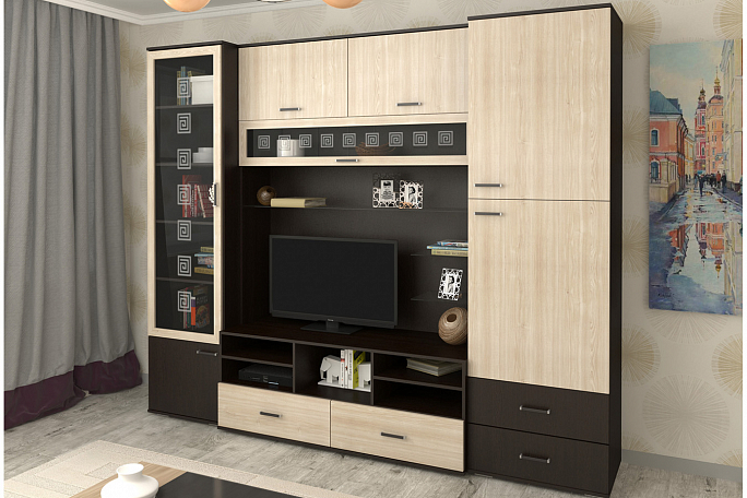 Стенка "Азалия-7" ЛДСП, пескоструй