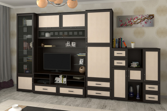 Стенка "Азалия-10" МДФ пескоструй