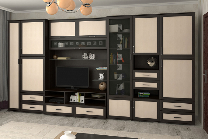 Стенка "Азалия-11" МДФ пескоструй