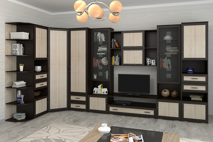 Стенка "Азалия-12" МДФ, пескоструй