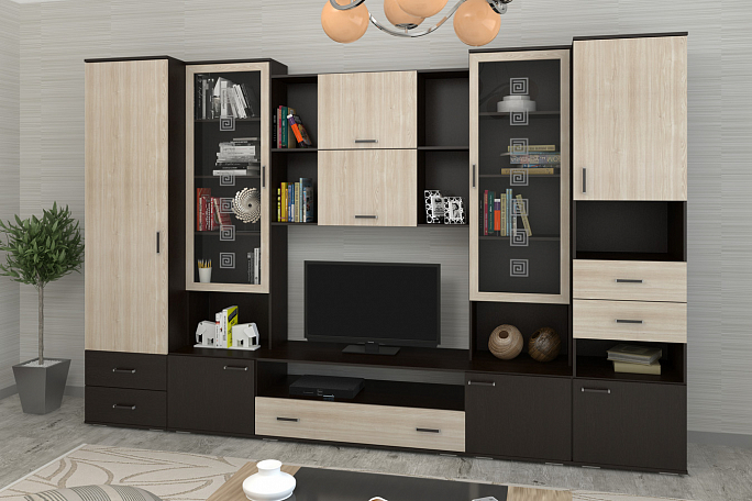 Стенка "Азалия-8" ЛДСП, пескоструй