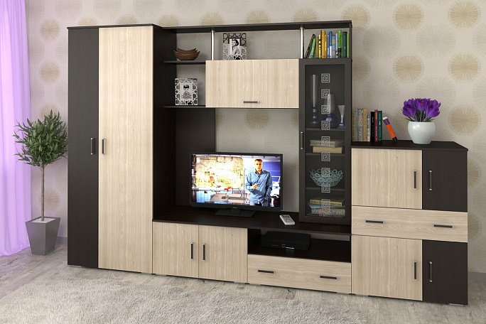 Стенка "Азалия-6" ЛДСП, пескоструй