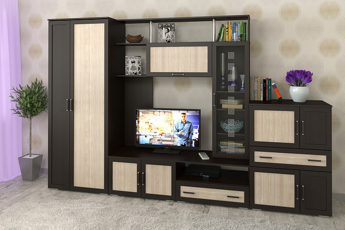 Стенка "Азалия-6" МДФ, пескоструй