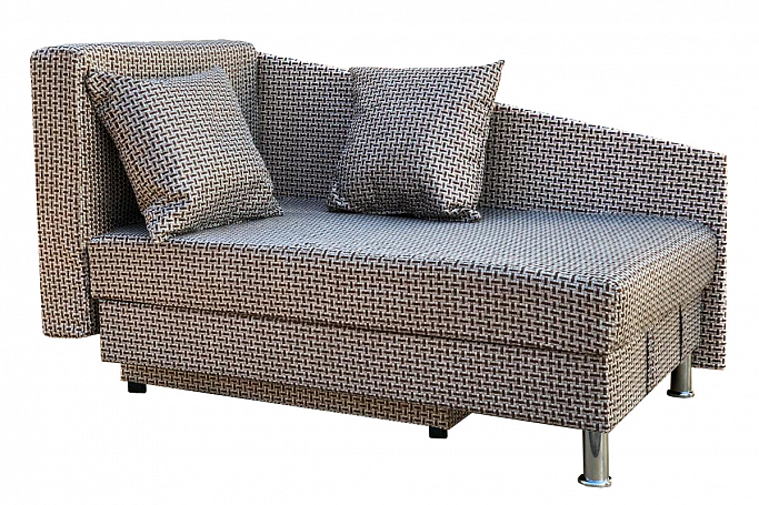 Софа "Малютка" рогожка Корфу (1 браун) подлокотник слева