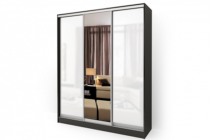 Шкаф-купе "Версаль" 3-х дверный, 2 глянец+1 зеркало
