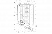 Шкаф двухстворчатый распашной с полками и штангой чертежи и размеры
