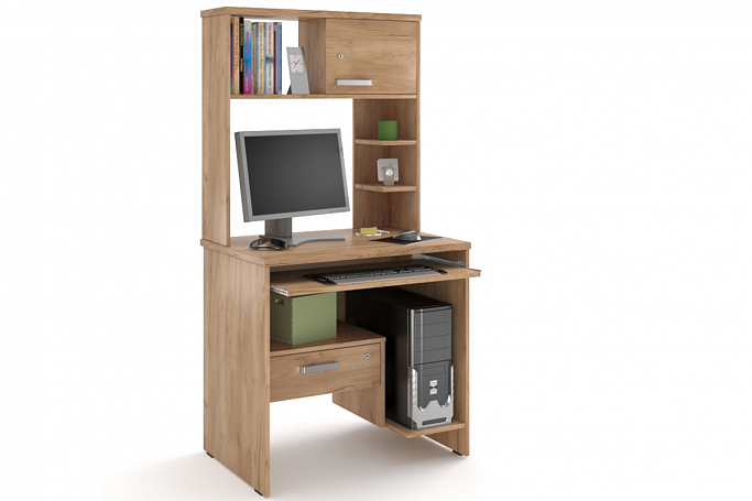 Стол компьютерный с надстройкой КСП 13.1.4 дуб крафт золотой