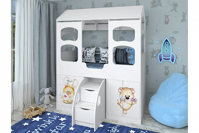 Детская кровать "Звездочка 8" фотопечать