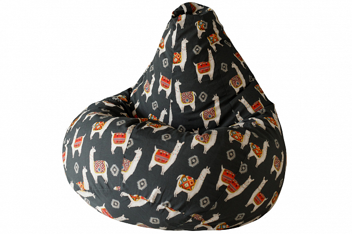 Кресло-мешок груша "Ламы" серое XL