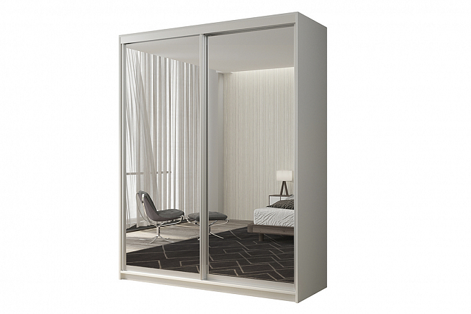 Шкаф-купе 2-дверный "Кааппи 1", белый бриллиант