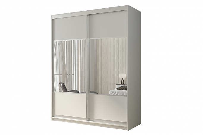 Шкаф-купе 2-дверный "Кааппи 6", белый бриллиант