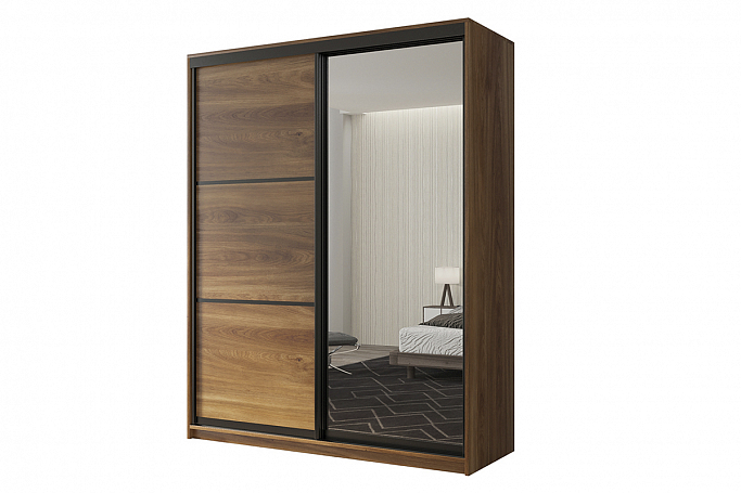 Шкаф-купе 2-дверный "Кааппи 2", дуб Кастелло бренди
