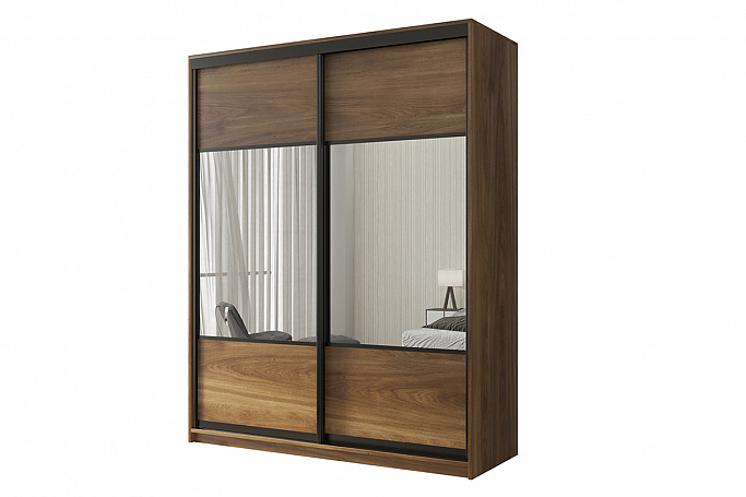 Шкаф-купе 2-дверный "Кааппи 6", дуб Кастелло бренди