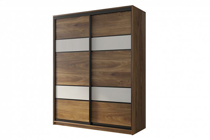 Шкаф-купе 2-дверный "Кааппи 8", дуб Кастелло бренди