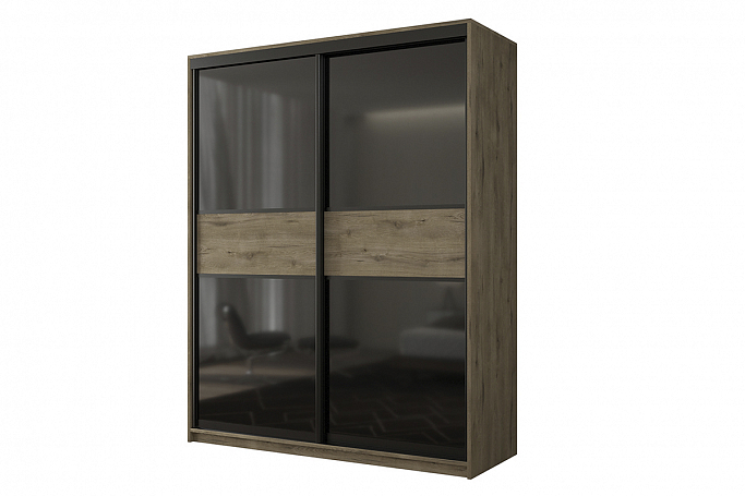 Шкаф-купе 2-дверный "Кааппи 12", дуб Эвок прибрежный