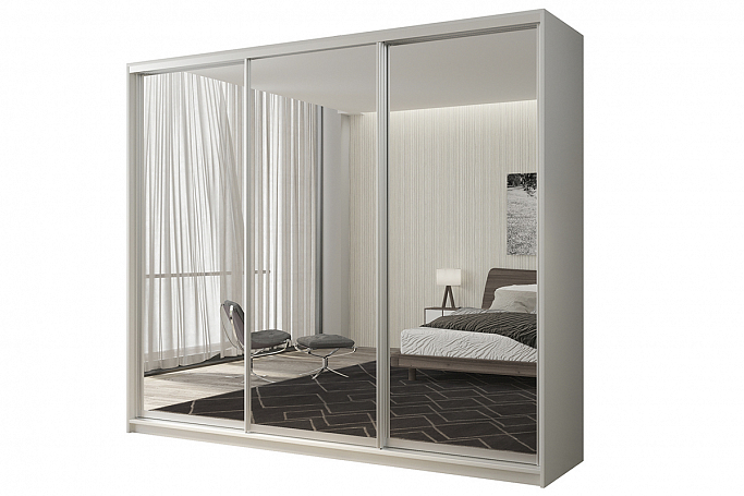 Шкаф-купе 3-дверный "Кааппи 1", белый бриллиант