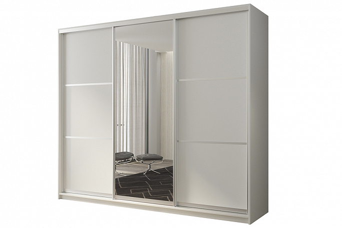 Шкаф-купе 3-дверный "Кааппи 2", белый бриллиант