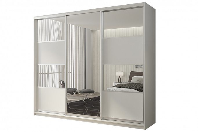 Шкаф-купе 3-дверный "Кааппи 5", белый бриллиант