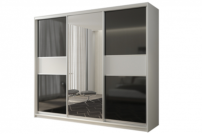 Шкаф-купе 3-дверный "Кааппи 9", белый бриллиант