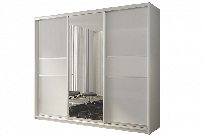 Шкаф-купе 3-дверный "Кааппи 10", белый бриллиант