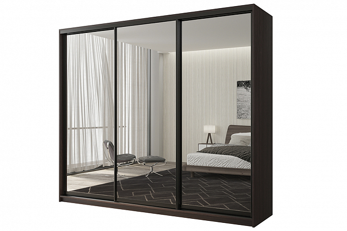 Шкаф-купе 3-дверный "Кааппи 1", венге