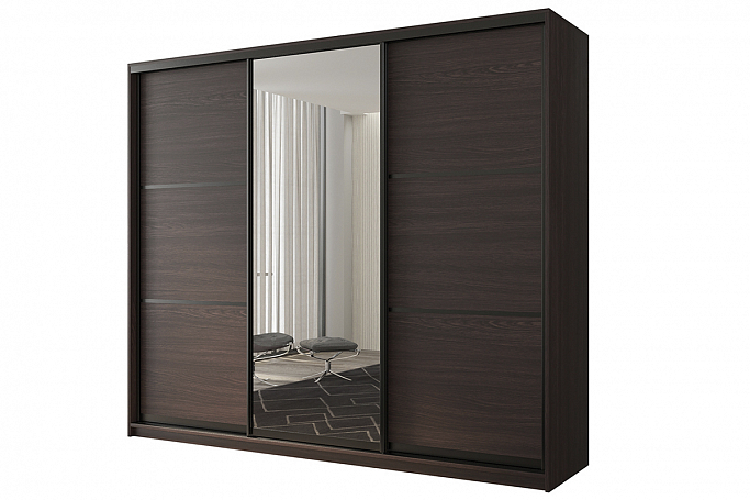 Шкаф-купе 3-дверный "Кааппи 2",венге