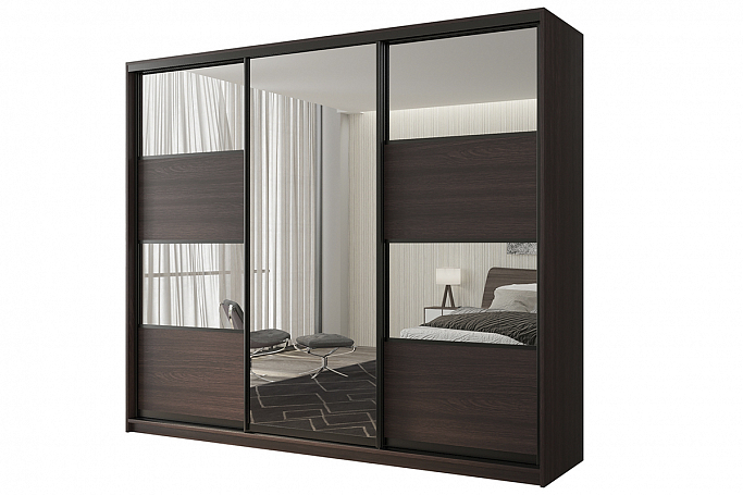 Шкаф-купе 3-дверный "Кааппи 5", венге