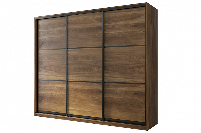 Шкаф-купе 3-дверный "Кааппи 4", дуб Кастелло бренди