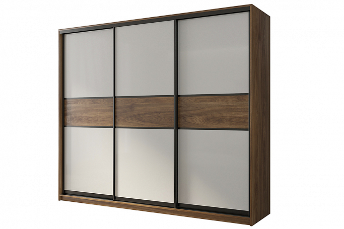 Шкаф-купе 3-дверный "Кааппи 11", дуб Кастелло бренди