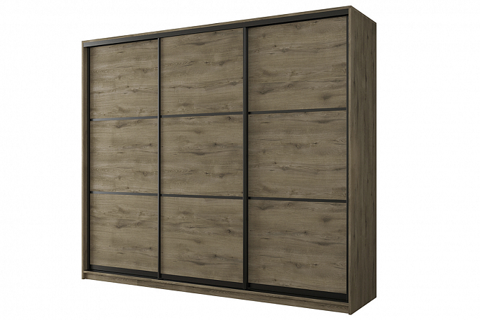 Шкаф-купе 3-дверный "Кааппи 4", дуб Эвок прибрежный