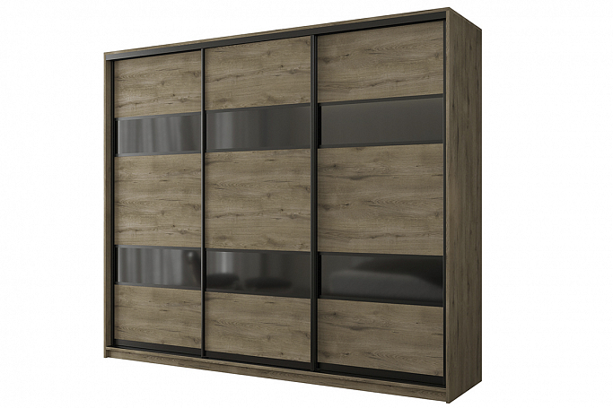 Шкаф-купе 3-дверный "Кааппи 7", дуб Эвок прибрежный