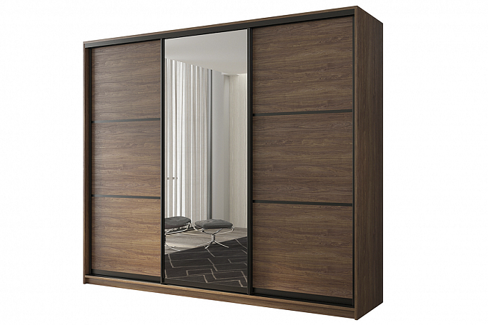 Шкаф-купе 3-дверный "Кааппи 2", морское дерево Винтаж