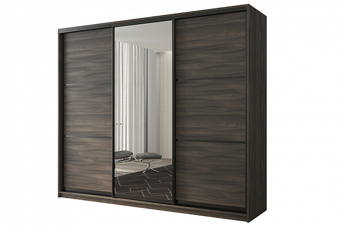 Шкаф-купе 3-дверный "Кааппи 2", орех Тьеполо