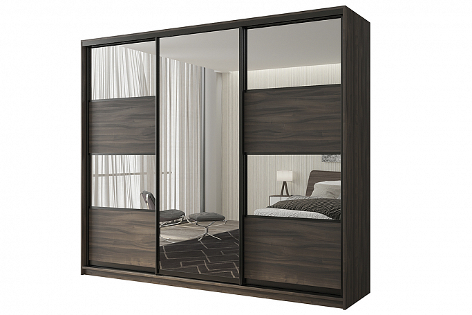 Шкаф-купе 3-дверный "Кааппи 5", орех Тьеполо