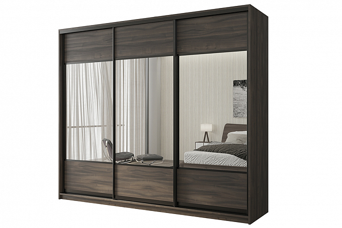 Шкаф-купе 3-дверный "Кааппи 6", орех Тьеполо