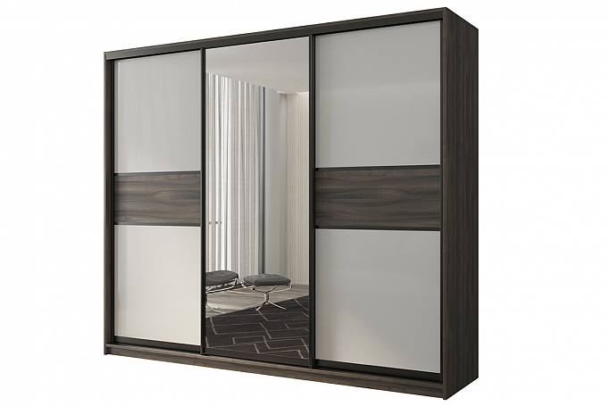 Шкаф-купе 3-дверный "Кааппи 10", орех Тьеполо