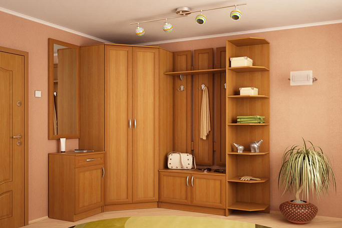 Прихожая "Шах-5" 210x40x230 в наличии 1шт в цвете дуб млечный