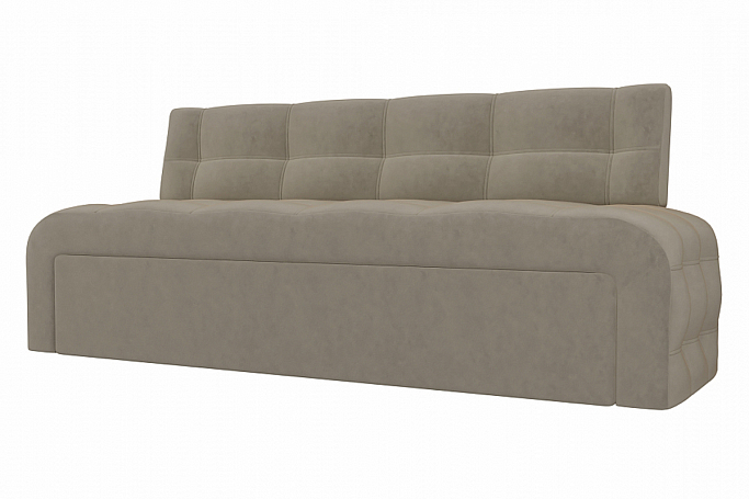 Кухонный прямой диван-кровать "Люксор" бежевый микровельвет, 28585