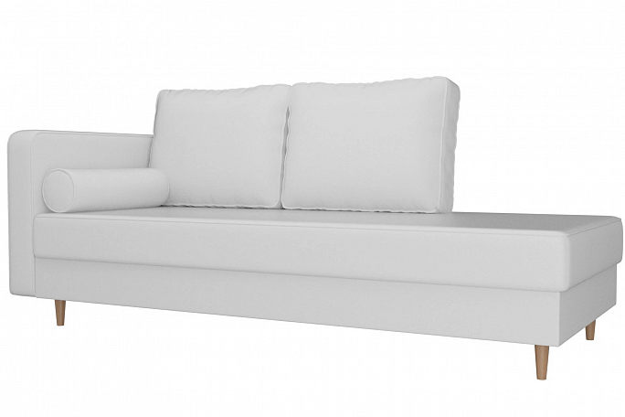 Кушетка "Прайм" белая экокожа в наличии 1шт, подлокотник слева