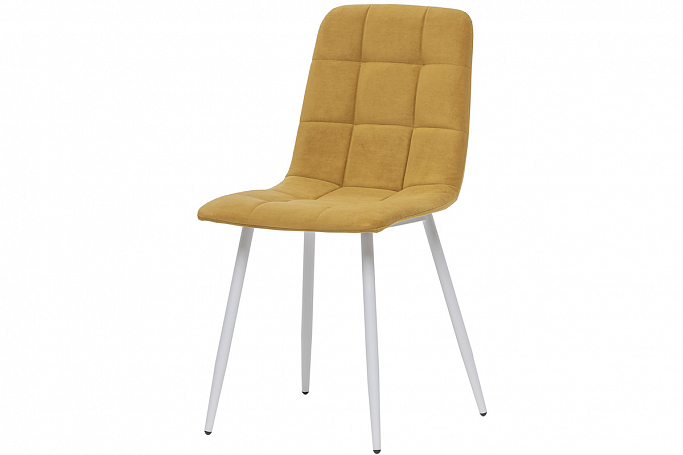 Cтул Leset (Лесет) "Скай" металл белый/велюр Ultra Mustard (Ультра Мустард)