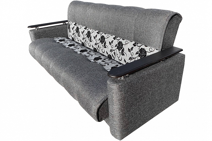 Диван-кровать "Престиж" серая рогожка цветы