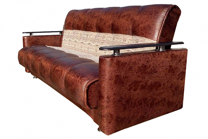 Диван-кровать "Престиж" коричневая экозамша