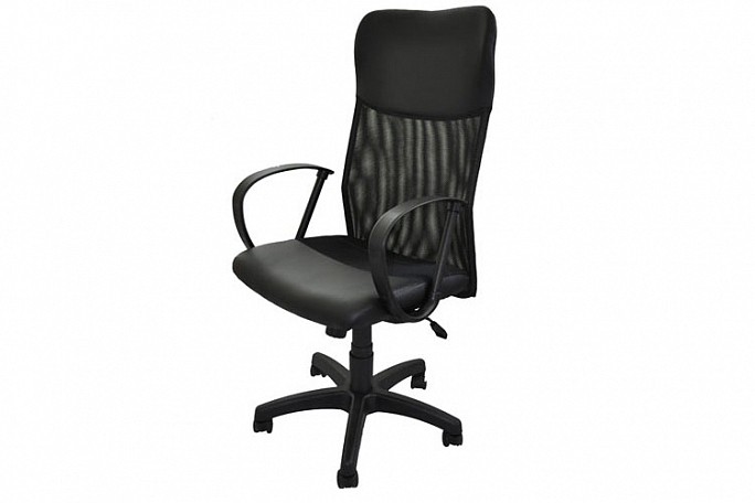 Кресло "Боб" черная сетка/черный кожзам в наличии 1шт